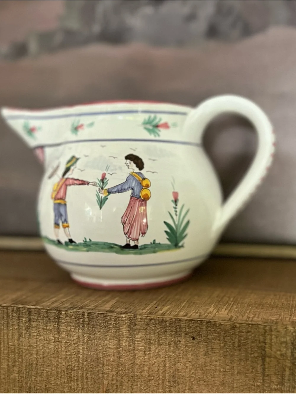 Vintage Sberna Deruta Italian Majolica Hand-Painted Pitcher Williams-Sonoma